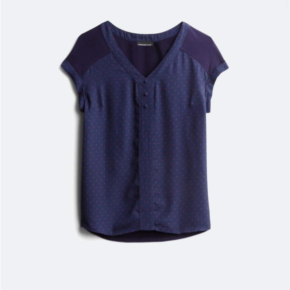Blue Buttoned Blouse with Long Sleeves